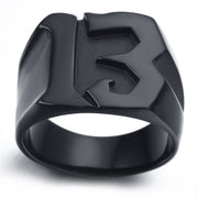 Lucky 13 Titanium Steel Ring