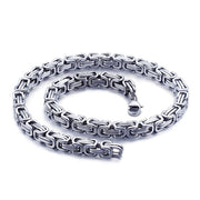 6/8mm Width Royal Box Chain Stainless Steel Necklace